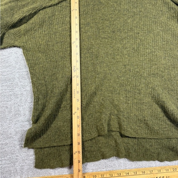 Madewell Olive Green Ribbed Alpaca Blend Crew Neck Long Sleeve Sweater Sz XXL - Picture 4 of 6